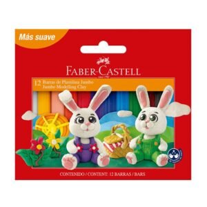 Plastilina-x12 Jumbo-Faber-Castell-estuche-de-cartón