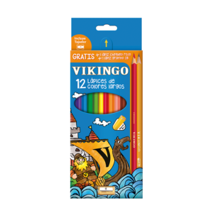 Colores-Vikingo-Largo-x12+2Lapices-Tajador